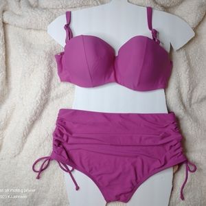 Swim by Cacique swimsuit fuscia pink 2 piece pus size